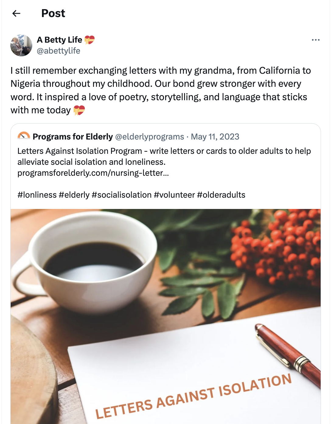 writing letters to grandma